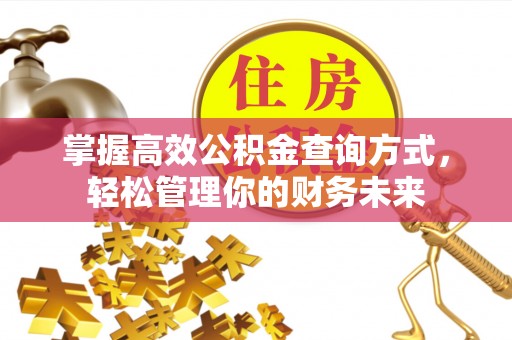 坪山新区掌握高效公积金查询方式，轻松管理你的财务未来