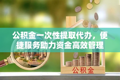 坪山新区公积金一次性提取代办，便捷服务助力资金高效管理