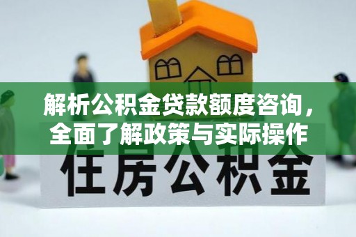 坪山新区解析公积金贷款额度咨询，全面了解政策与实际操作